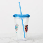 Cartoon van fancy guppy tropische vissoorten acryl drinkbeker (Links)