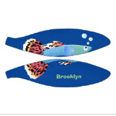 Cartoon van fancy guppy tropische vissoorten basketbal (Panelen)