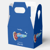 Cartoon van fancy guppy tropische vissoorten bedankdoosjes (Geopend)