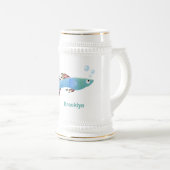 Cartoon van fancy guppy tropische vissoorten bierpul (Voorkant rechts)