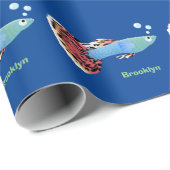 Cartoon van fancy guppy tropische vissoorten cadeaupapier (Rol Hoek)