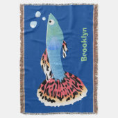 Cartoon van fancy guppy tropische vissoorten deken (Voorkant Verticaal)