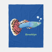 Cartoon van fancy guppy tropische vissoorten fleece deken (Voorkant)