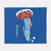 Cartoon van fancy guppy tropische vissoorten fleece deken (Voorkant (Horizontaal))