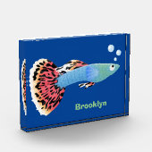 Cartoon van fancy guppy tropische vissoorten fotoblokken (Links)