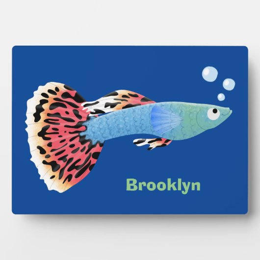 Cartoon van fancy guppy tropische vissoorten fotoplaat (voorkant)