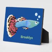 Cartoon van fancy guppy tropische vissoorten fotoplaat (Zijkant)
