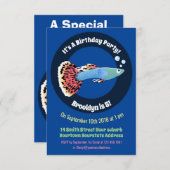 Cartoon van fancy guppy tropische vissoorten kaart (Voorkant / Achterkant)