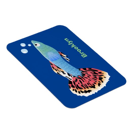 Cartoon van fancy guppy tropische vissoorten magneet (Rechterzijde)
