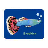 Cartoon van fancy guppy tropische vissoorten magneet (Horizontaal)