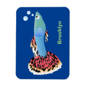 Cartoon van fancy guppy tropische vissoorten magneet (Verticaal)