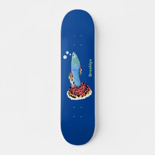 Cartoon van fancy guppy tropische vissoorten persoonlijk skateboard