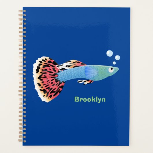 Cartoon van fancy guppy tropische vissoorten planner (Voorkant)