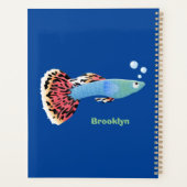 Cartoon van fancy guppy tropische vissoorten planner (Achterkant)
