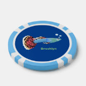 Cartoon van fancy guppy tropische vissoorten poker chips (Enkel)