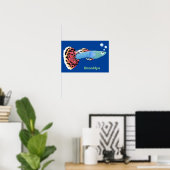 Cartoon van fancy guppy tropische vissoorten poster (Thuiskantoor)