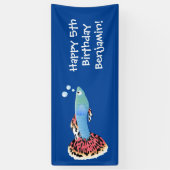 Cartoon van fancy guppy tropische vissoorten spandoek (Verticaal)