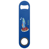 Cartoon van fancy guppy tropische vissoorten speed flessenopener (Achterkant)