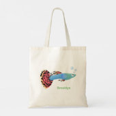 Cartoon van fancy guppy tropische vissoorten tote bag (Achterkant)