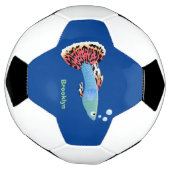 Cartoon van fancy guppy tropische vissoorten voetbal (Gedraaid)