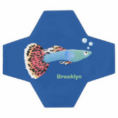 Cartoon van fancy guppy tropische vissoorten voetbal (Enkel)