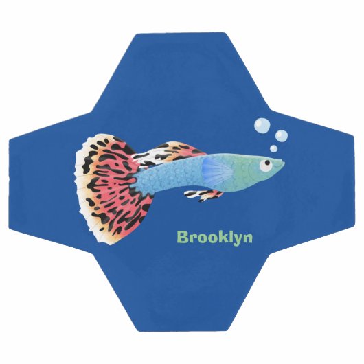 Cartoon van fancy guppy tropische vissoorten voetbal (Enkel)