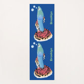 Cartoon van fancy guppy tropische vissoorten yogamat (Voorkant)