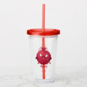 Cartoon van fijne granaatappels acryl drinkbeker (Voorkant)