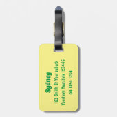 Cartoon van fijne granaatappels bagagelabel (Achterkant verticaal)