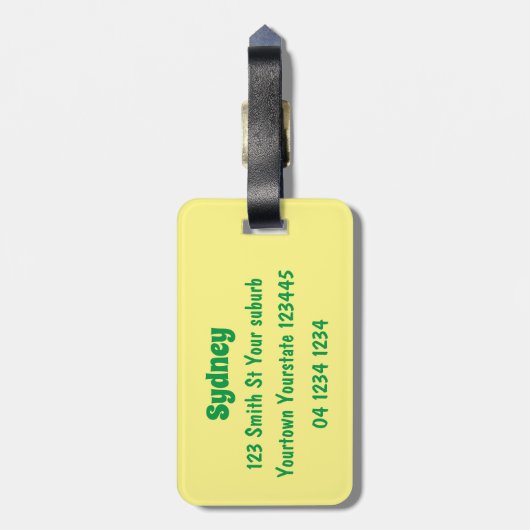 Cartoon van fijne granaatappels bagagelabel (Achterkant verticaal)