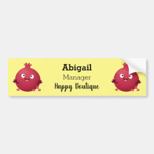 Cartoon van fijne granaatappels bumpersticker