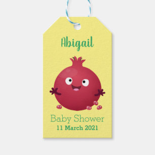 Cartoon van fijne granaatappels cadeaulabel