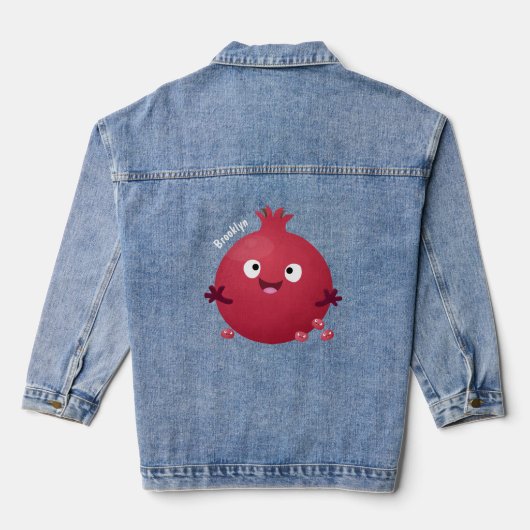 Cartoon van fijne granaatappels denim jacket (Achterkant)