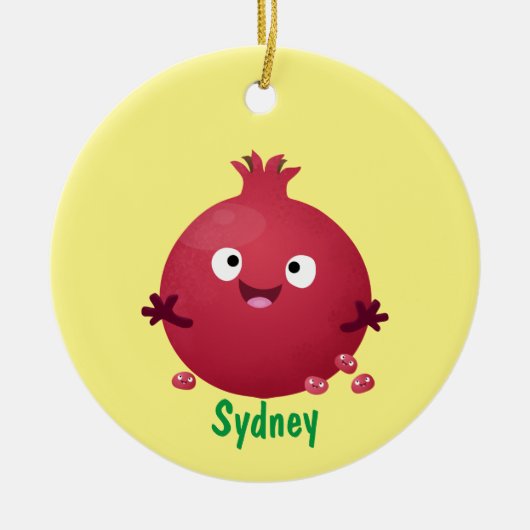 Cartoon van fijne granaatappels keramisch ornament (Voorkant)