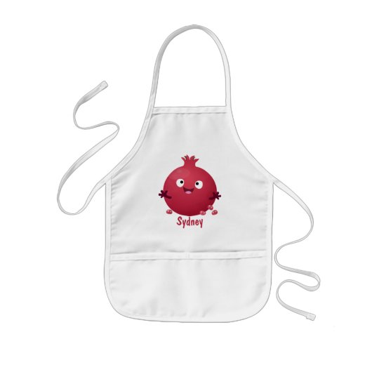 Cartoon van fijne granaatappels kinder schort (Voorkant)