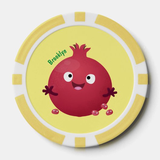 Cartoon van fijne granaatappels poker chips (Voorkant)