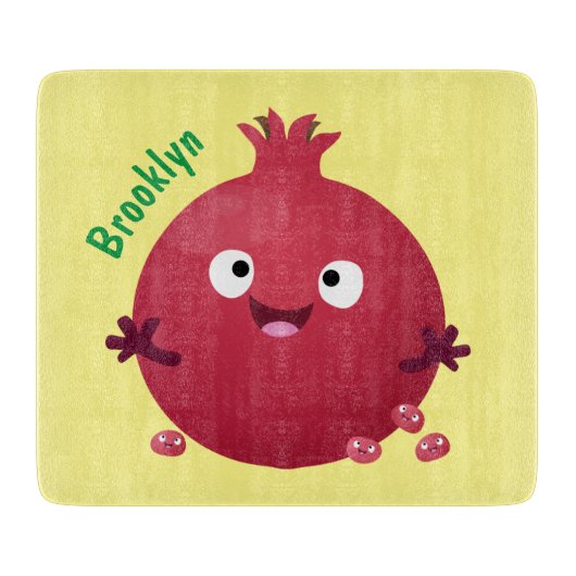 Cartoon van fijne granaatappels snijplank (Voorkant)