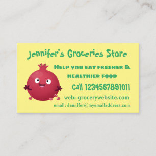 Cartoon van fijne granaatappels visitekaartje