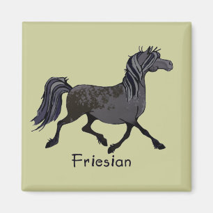Cartoon van Friesian Horse Magneet