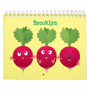 Cartoon van fruit, groenten en plant kalender