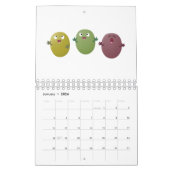 Cartoon van fruit, groenten en plant kalender (Jan 2026)