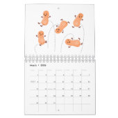 Cartoon van fruit, groenten en plant kalender (Mar 2026)