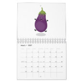 Cartoon van fruit, groenten en plant kalender (Mar 2027)