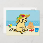 Cartoon van gele labrador Pet Briefkaart (Voorkant / Achterkant)