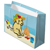 Cartoon van gele labrador Pet Groot Cadeauzakje (Voorkant Gekanteld)