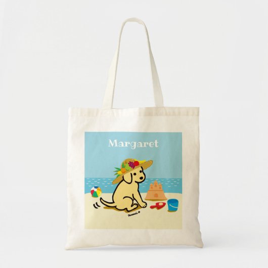 Cartoon van gele labrador Pet Tote Bag (Voorkant)