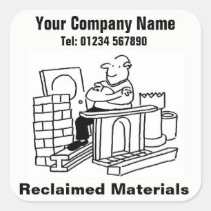 Cartoon van geregenereerde materialen vierkante sticker