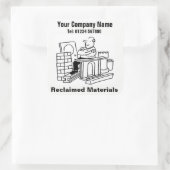 Cartoon van geregenereerde materialen vierkante sticker (Tas)