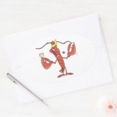 cartoon van grappige broodrooster ovale sticker (Envelop)