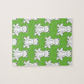 Cartoon van groene staartroep legpuzzel (Horizontaal)